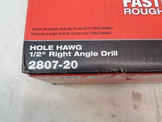 BRAND NEW MILWAUKEE M18 FUEL RIGHT ANGLE DRILL 1/2" HOLE HAWG 2807-20 BSR35
