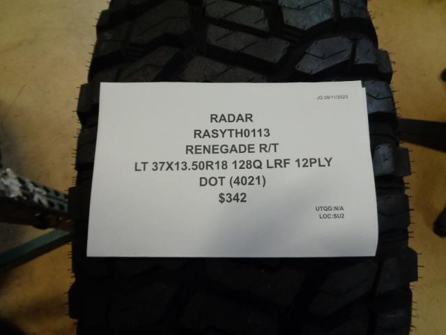 RADAR RENEGADE R/T LT 37 13.50 18 128Q LRF 12PLY TIRE  RASYTH0113 BQ4