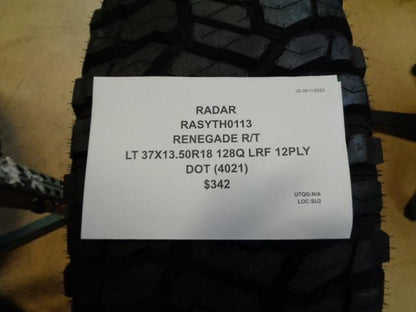 RADAR RENEGADE R/T LT 37 13.50 18 128Q LRF 12PLY TIRE  RASYTH0113 BQ4