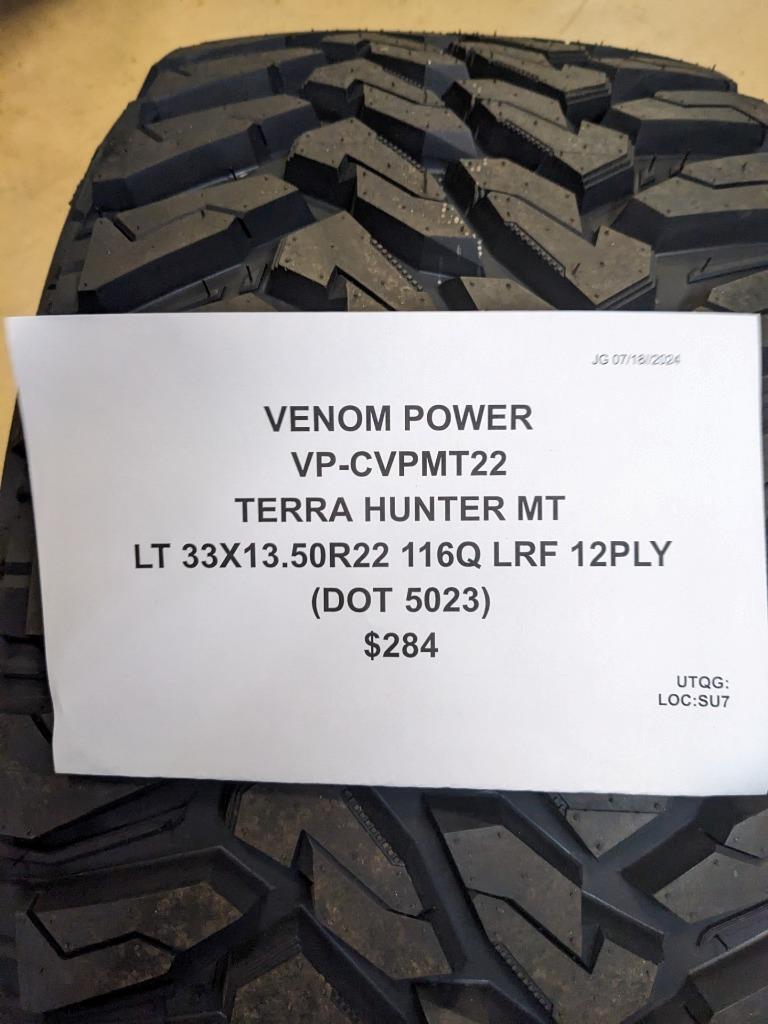 VENOM POWER TERRA HUNTER MT LT 33 13.5 22 116Q LRF 12PLY TIRE CVPMT22 CQ3