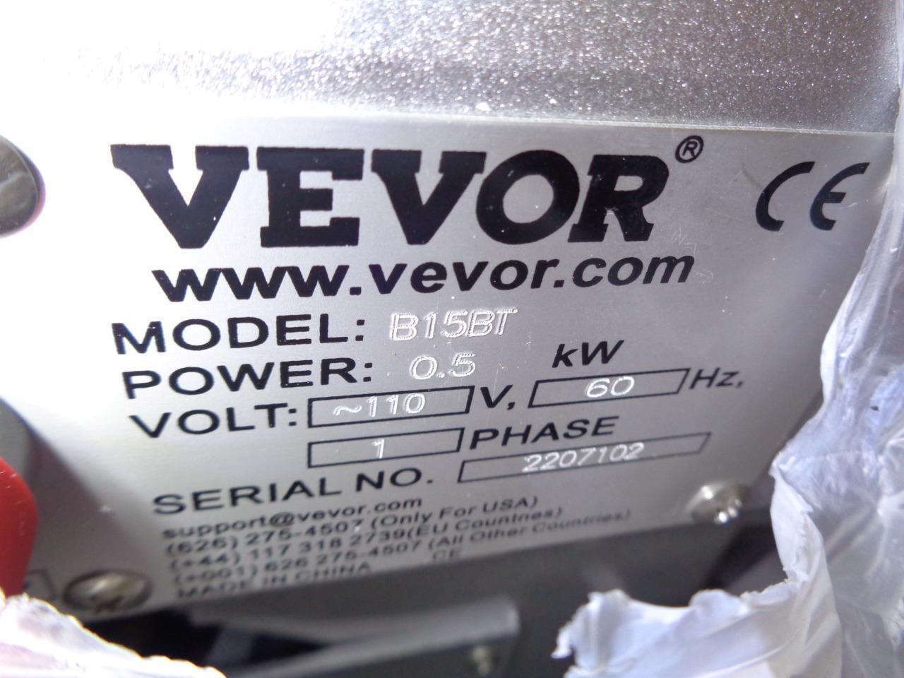 VEVOR B15BT COMMERCIAL FOOD MIXER 15QT 600W 3 SPEED STAINLESS STEEL BSR/BAY3
