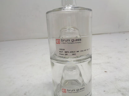 SET OF 2 BRUNI GLASS 250ML CYLINDRICAL DECANTER 12539 BOT. IMPLIABILE INF 250 SR
