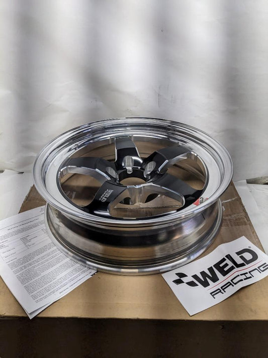 1 WELD 71HB8050A21A S71 WHEEL 18X5 5X114.3 ET-23 BLACK CENTER POLISHED NEW B2