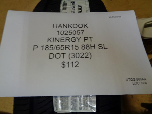 HANKOOK KINERGY PT P 185 65 15 88H SL TIRE 1025057 BQ4