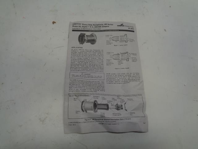 Eaton Arktite Circuit Breaking Receptacle 200A 600VAC/250VDC AR2402 NEW R4