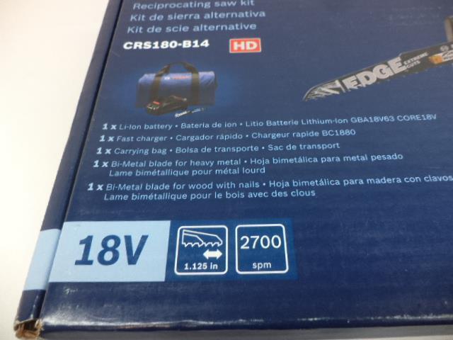 BOSCH 18V 1-1/8 IN. RECIPROCATING SAW KIT WITH CORE18V BATTERY CRS180-B14 BSR35