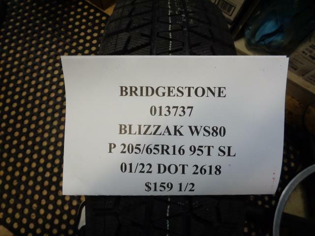 1 NEW BRIDGESTONE BLIZZAK WS80 205 65 16 95T SL 013737 AQ4
