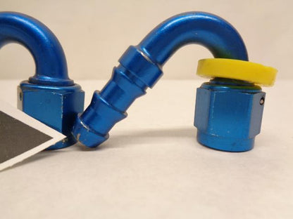 USED FRAGOLA SERIES 8000 PUSH-LITE RACE HOSE END SET STRAIGHT AND 150° END R13T7