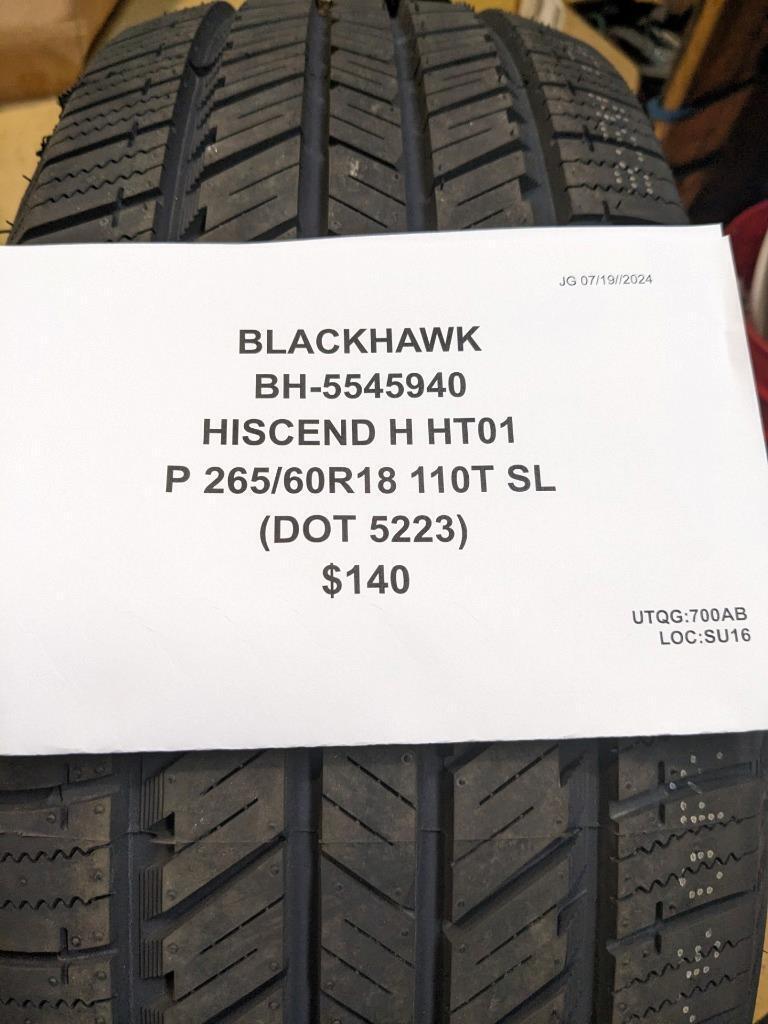 BLACKHAWK HISCEND-H HT01 P 265 60 18 110T SL ALL SEASON TIRE 5545940 CQ3