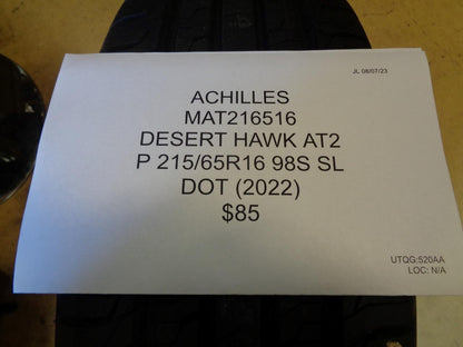 4 ACHILLES DESERT HAWK HT2 P 215 65 16 98S SL TIRES MAT216516 CQ1