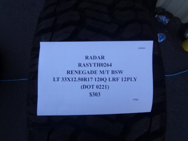 RADAR RENEGADE R/T BSW LT 33 12.5 17 121Q LRE 10PLY TIRE RASYTH0264 SU2