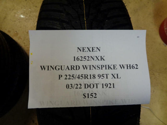 1 NEW TIRES NEXEN WINGUARD WINSPIKE WH62 P 225 45 18 95T XL 16252NXK