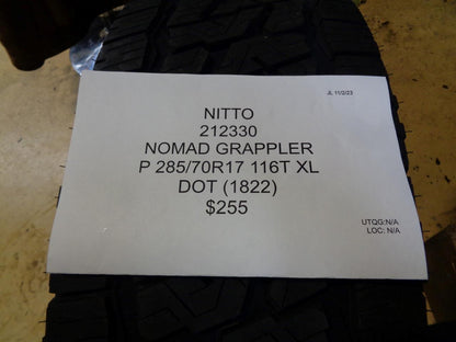 NITTO NOMAD GRAPPLER P 285 70 17 116T XL TIRE 212330 BQ4