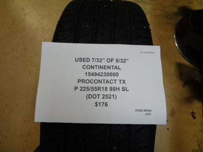 USED CONTINENTAL PROCONTACT TX P 225 55 18 98H SL TIRE 15494230000 BQ4