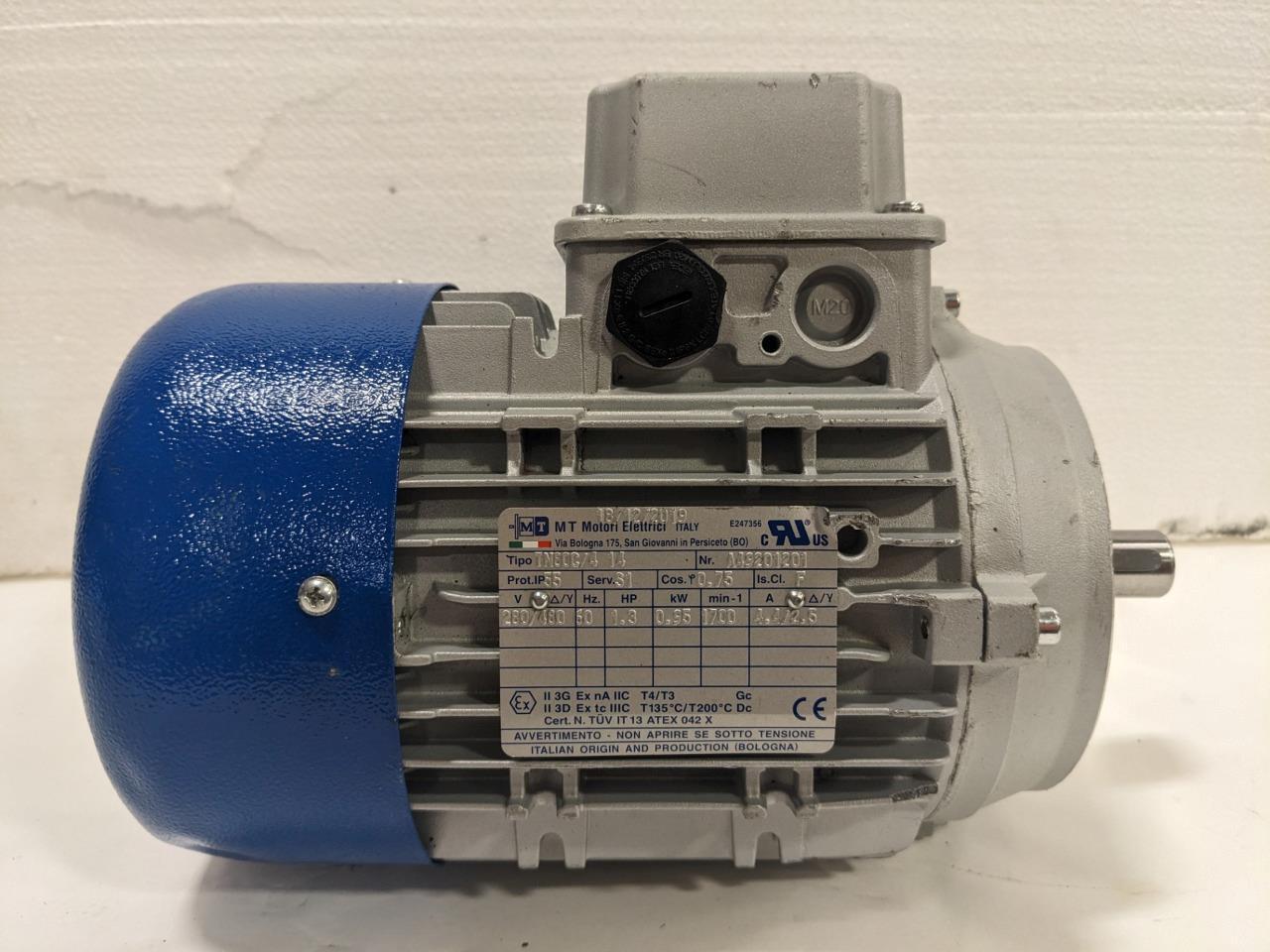 Mt Motori Elettrici Electric Motor 280-480V 60Hz 1.3HP 1700 RPM 4.4/2.5 A BSIG1