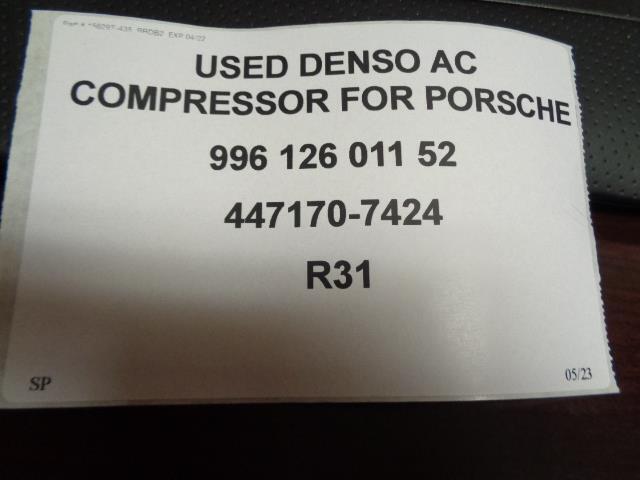 USED DENSO AC COMPRESSOR FOR PORSCHE 996 126 011 52 447170-7424 R31