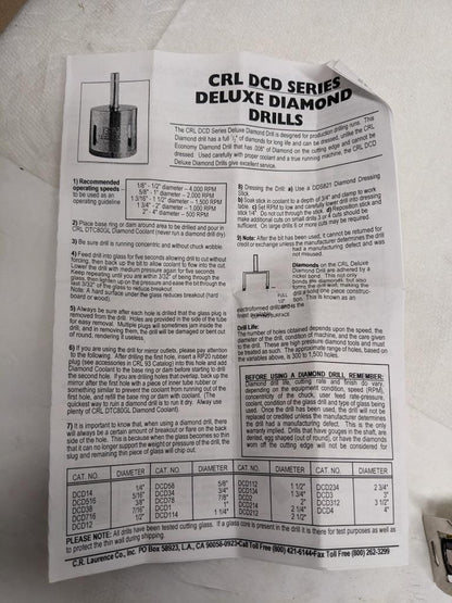 CRL DCD12 331747 1/2" DCD SERIES ELECTRO-FORMED DIAMOND DRILL NEW D0