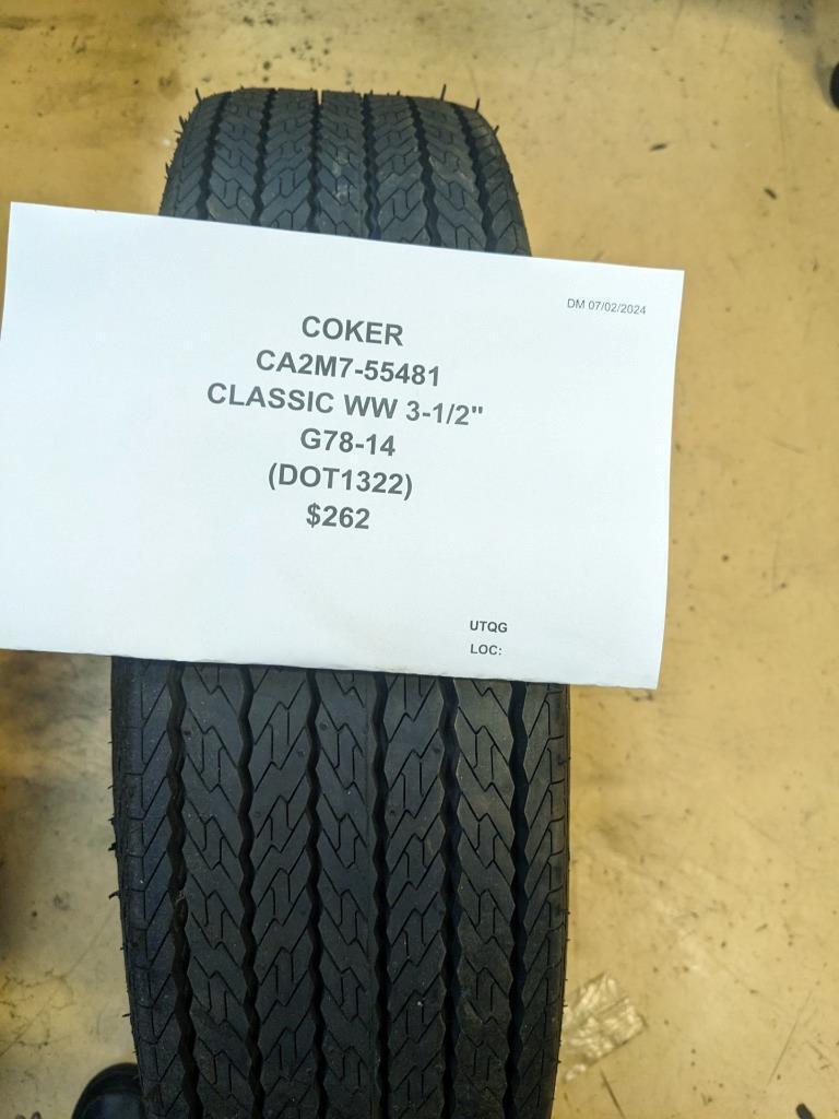 COKER CLASSIC WW 3-1/2" G78-14 TIRE 55481  CQ3