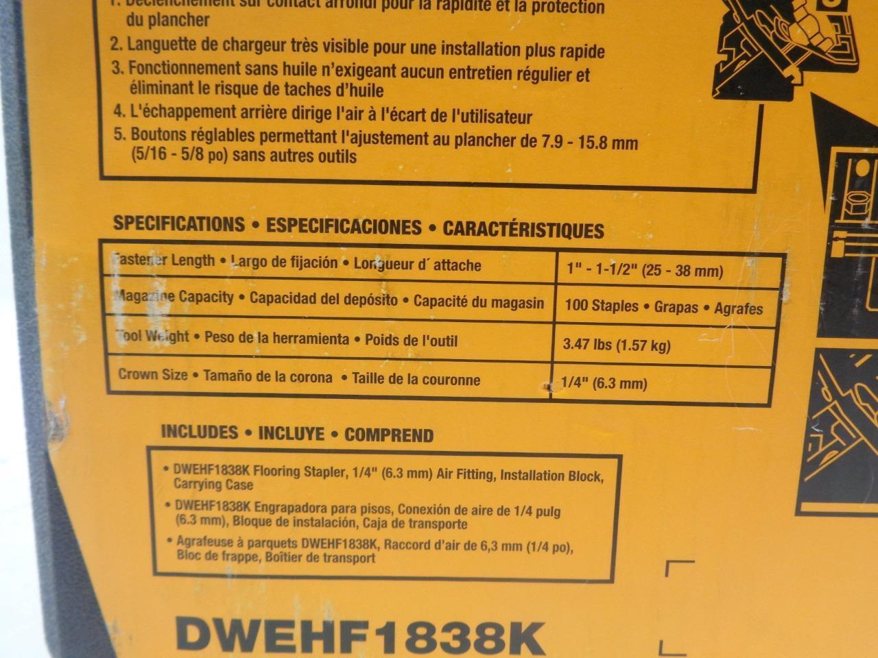 DEWALT PNEUMATIC 18 GAUGE 1/4" CROWN STAPLER DWEHF1838K BSR35