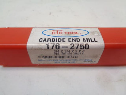 HTC TOOL CARBIDE END MILL 2FL SE SQ BRITE 176-2750 R29