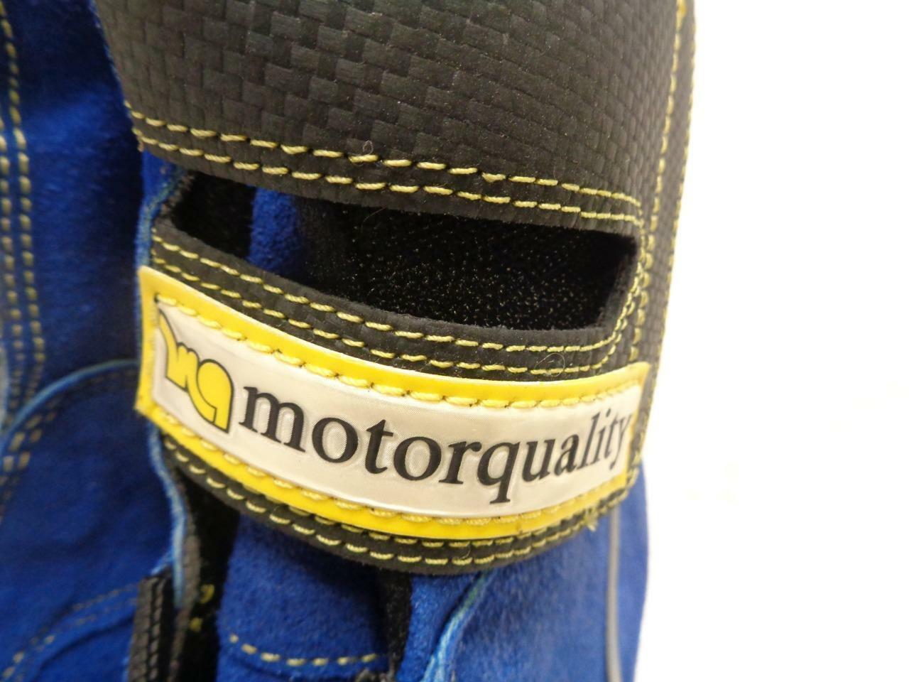 1 PAIR NEW MOTOR QUALITY RACING SHOES ROYAL BLUE SIZE 9-9.5(42) MISSING LACES SR