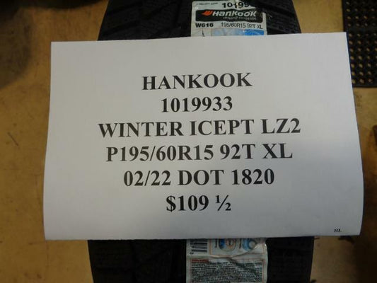 HANKOOK WINTER ICEPT LZ2 P 195 60 15 92T XL SNOW WINTER TIRE 1019933 AQ4