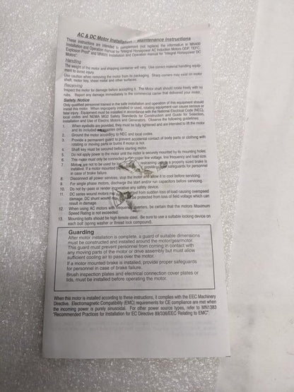 BALDOR ELECTRIC VM3158T MOTOR 3HP 3450RPM 208-230/460VAC 3PH 60HZ NEW R8