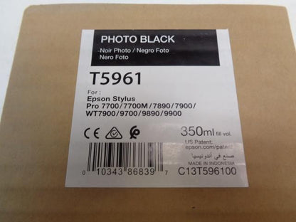 NEW EPSON PHOTO BLACK ULTRACHROME HDR INK CARTRIDGE 350ML T596100 SR