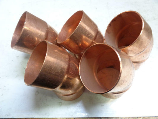 1 NEW 5 PACK COPPER PIPE FITTINGS 45 DEGREE 3-9/16" INNER DIAMETER R10TC