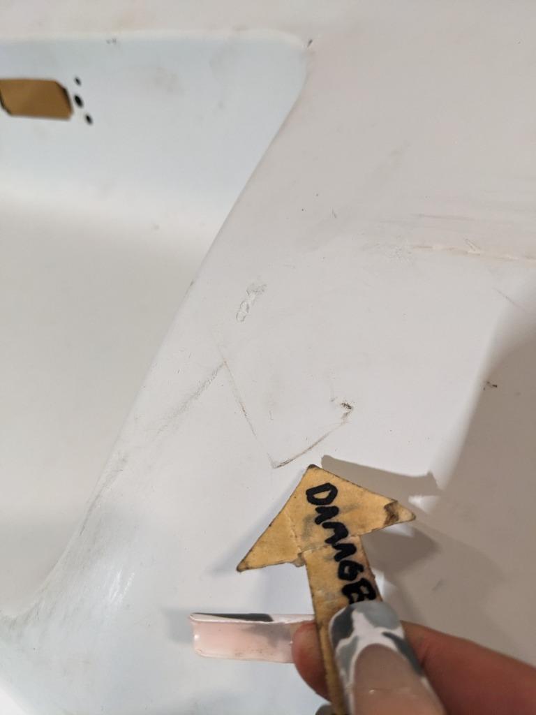 PORSCHE 928 -REAR BUMPER-LINING-WHITE- 65X30X18- 92850512322- NEW B2