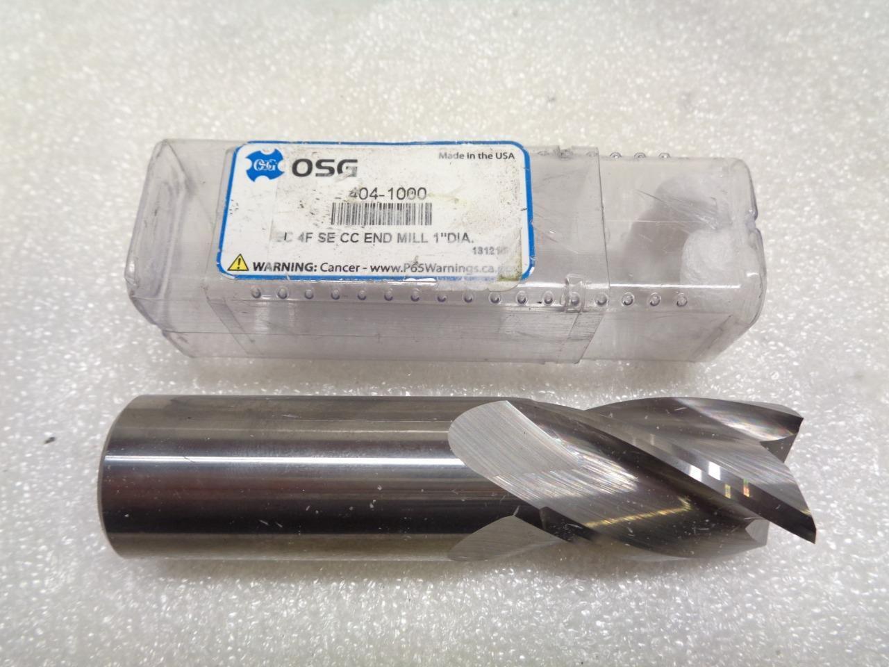 NEW OSG 404-1000 END MILL 1" SHANK DIA. 4 FLUTE SOLID CARBIDE DRILL BIT R22T6BE