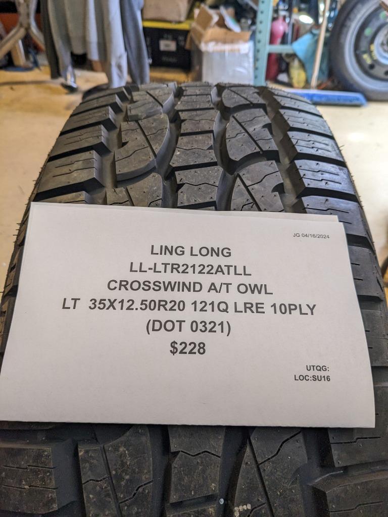 LING LONG CROSSWIND A/T OWL LT 35 12.50 20 121Q LRE 10PLY TIRE LTR2122ATLL CQ2