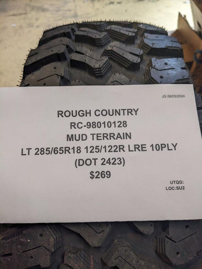 ROUGH COUNTRY MUD TERRAIN LT 285 65 18 125/122R LRE 10PLY TIRE 98010128 CQ2