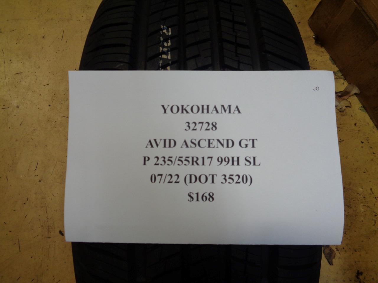 2 YOKOHAMA AVID ASCEND GT P 235 55 17 99H SL ALL SEASON TIRES 32728 AQ4