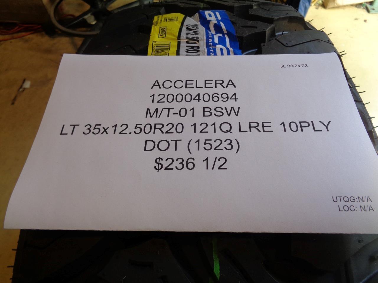 2 ACCELERA M/T-01 BSW LT 35 12.5 20 121Q LRE 10PLY TIRE 1200040694 BQ4