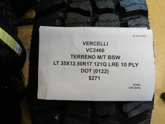1 VERCELLI TERRENO MT BSW LT 35 12.5 17 121Q LRE 10PLY VC2466 TIRE BQ2 SU16