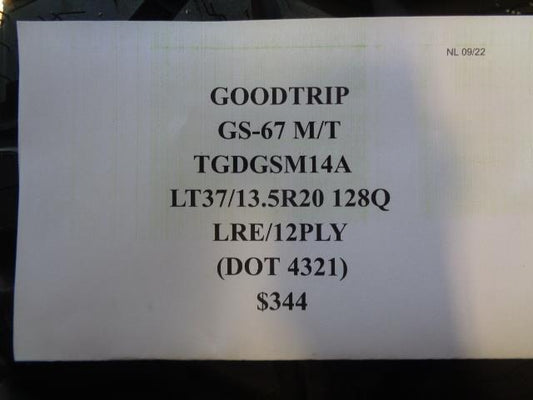1 NEW GOODTRIP GS-67 M/T BSW LT 37 13.5 20 128Q LRF TIRE TGDGSM14A Q2