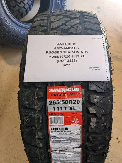 AMERICUS RUGGED TERRIAN ATR P 265 50 20 111T XL TIRE AMD1102 CQ1
