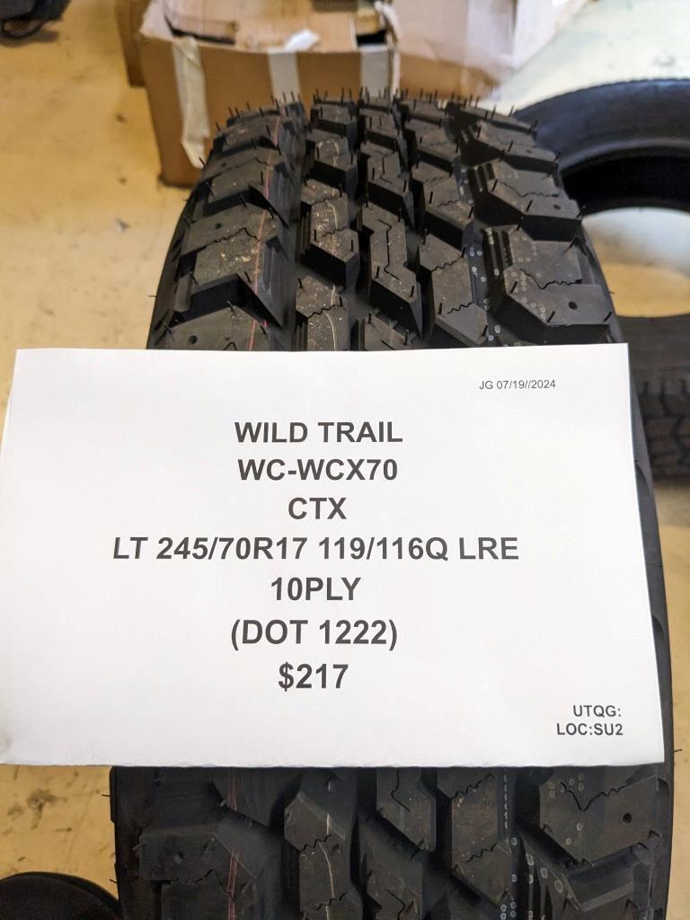 WILD TRAIL CTX LT 245/70R17 119/116Q LRE 10PLY TIRE WCX70 CQ3