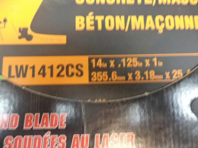 NEW PEARL ABRASIVE STANDARD 14" CONCRETE LASER WELD DIAMOND BLADE LW1412CS SP2T2