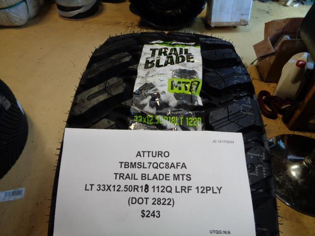 ATTURO TRAIL BLADE MTS LT 33 12.50 18 112Q LRF 12PLY TIRE TBMSL7QC8AFA BQ4