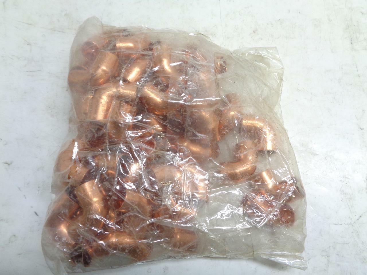 1 NEW 50 PACK MUELLER W01622 1/2" WROT COPPER 90 DEGREE ELBOW CxC R10TC