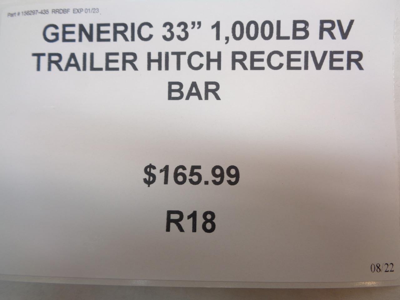GENERIC 33" 1000LB RV TRAILER HITCH RECEIVER BAR 65710 R18