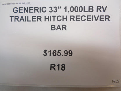 GENERIC 33" 1000LB RV TRAILER HITCH RECEIVER BAR 65710 R18