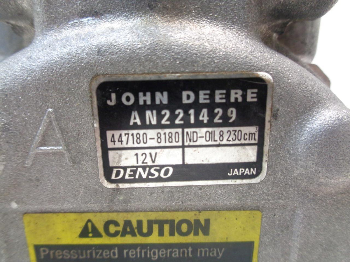 USED DENSO JOHN DEERE AC COMPRESSOR AN221429 for TRACTORS BACKHOES DOZERS R1