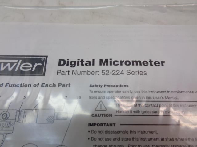 NEW FOWLER 52-224 MICROMETER SET 0-3" 0.0001" (COMPLETE) R22T5