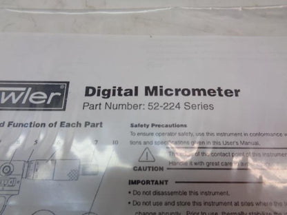 NEW FOWLER 52-224 MICROMETER SET 0-3" 0.0001" (COMPLETE) R22T5