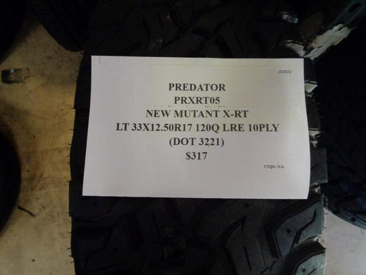 PREDATOR NEW MUTANT X-RT LT 33 12.5 17 120Q LRE 10PLY TIRE PRXRT05 SU16