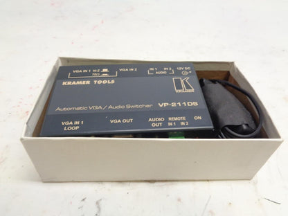 NEW KRAMER TOOLS VP-211DS AUTOMATIC VGA/AUDIO SWITCHER W/ POWER ADAPTER R17