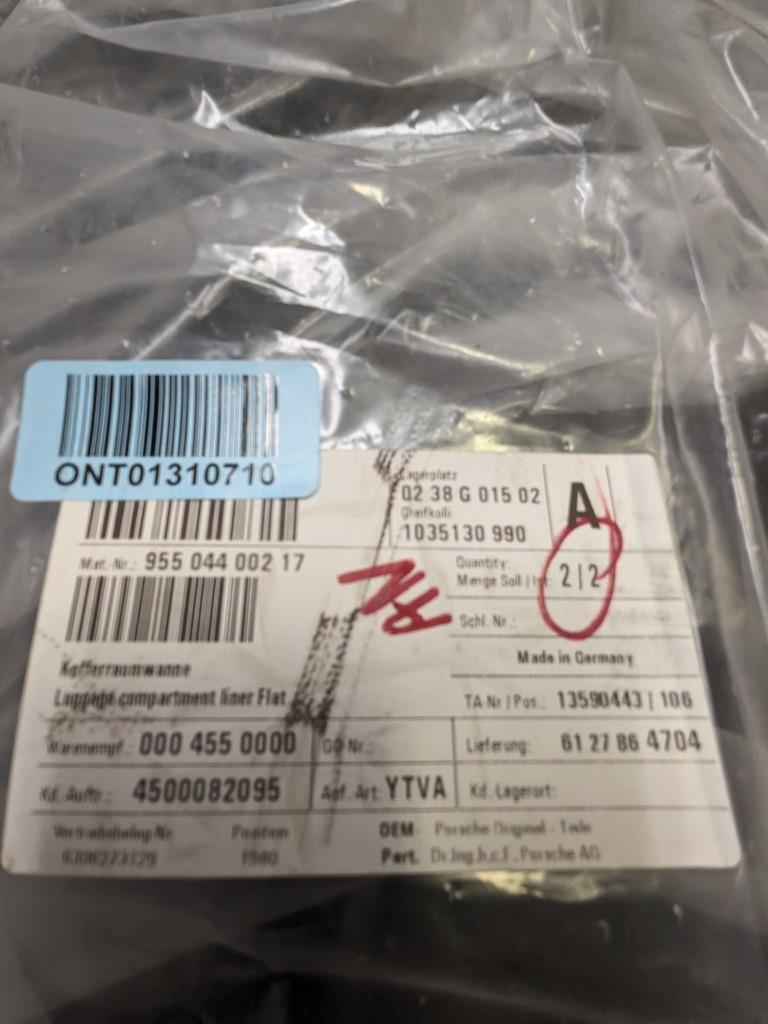 PORSCHE 95504400217 LUGGAGE COMPARTMENT LINER BLACK FOR PORSCHE NEW PGB2